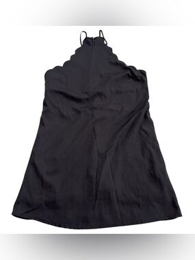Lulus Scalloped Halter Top Mini Dress Black Size S Women